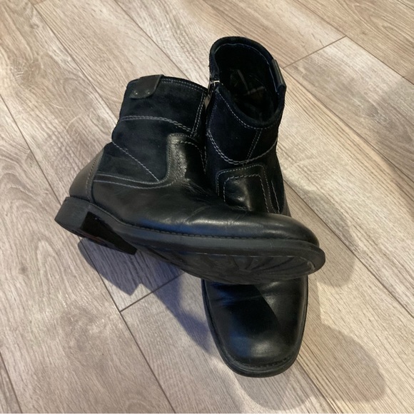 Steve Madden Dutch Black Leather Ankle Boot - Picture 7 of 8